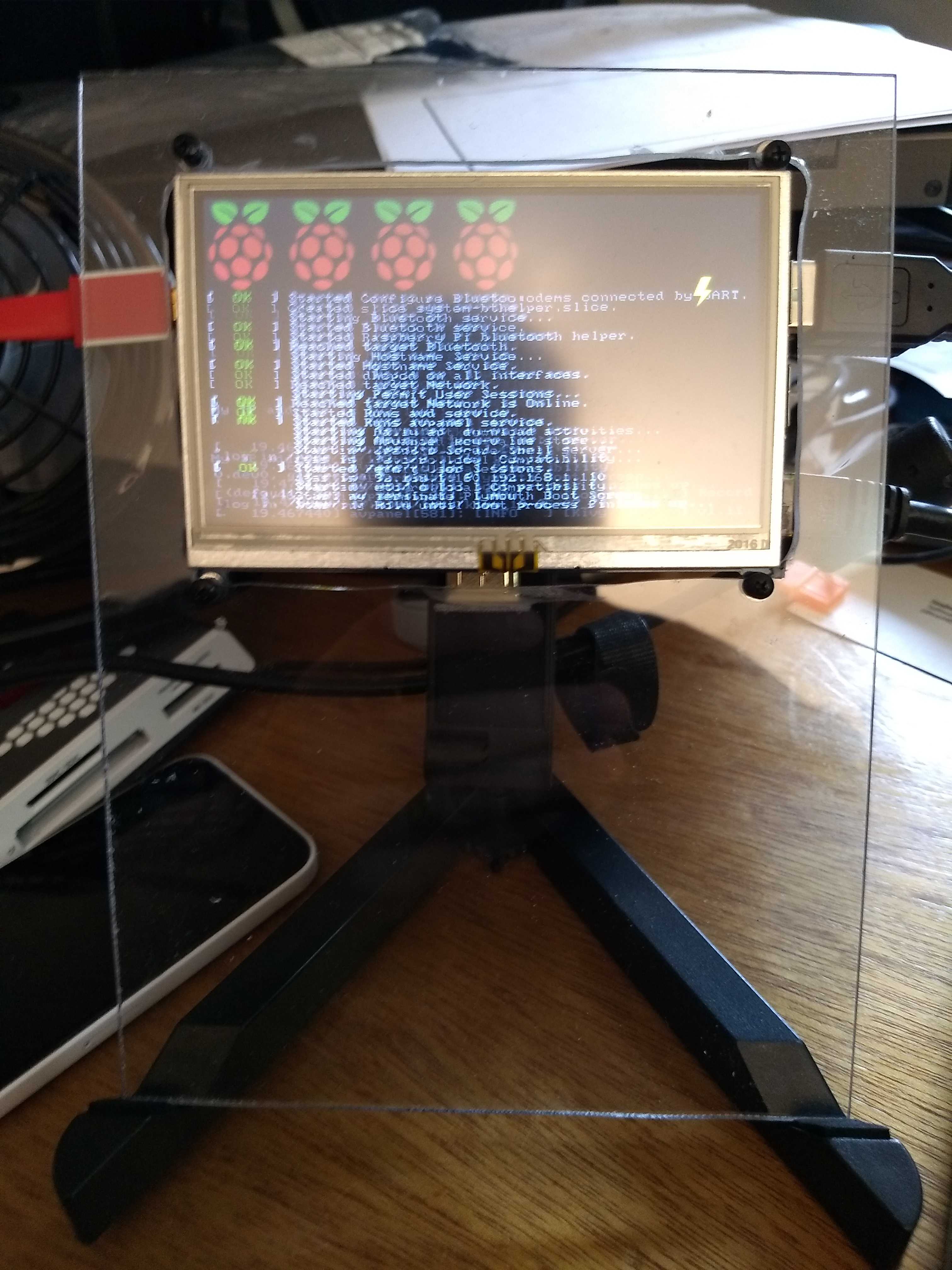 Quick hack stand for Waveshare Raspberry Pi display and Raspberry Pi